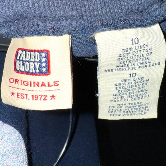 (2 for $10) Faded Glory Navy Elastic Waist Cargo Shorts Size 10 - Picture 6 of 6